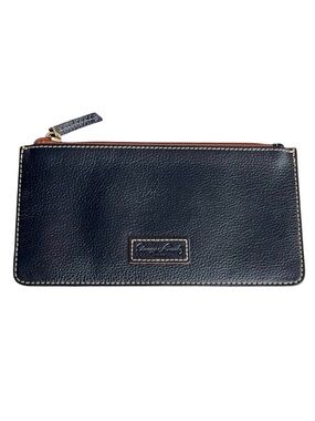 Dooney & Bourke wallet slim zipped leather bills 💵 case black  ID CC slot